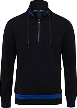 BRAX Herren Style Lovis LAB-TECH Cotton Sweat Moderner Troyer Pullover, Black, M von BRAX