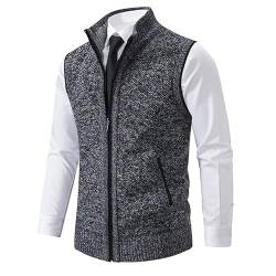 BREAUX Herren Fleeceweste Work Daily Leisure, Ärmellose Herren Fleeceweste, Fleeceweste für Männer mit Reißverschluss, Herren große und hohe Weste (Dark gray,4XL) von BREAUX