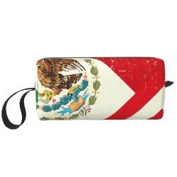 BREAUX Tragbare Kosmetiktasche mit mexikanischer Flagge, Reißverschluss, Reise-Kosmetiktasche, Reise-Organizer, täglicher Organizer, kleiner Kulturbeutel, Reisebrieftasche, mexikanische Flagge, von BREAUX