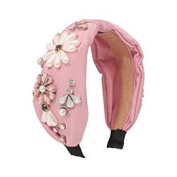 RHAIYAN Sea Seestern Stirnband Haarschmuck Satin mit Glas Strass Haarband Fit for Frauen Mädchen Sommer Frühling Mode Kopfschmuck (Color : Pink 2) von BREFER