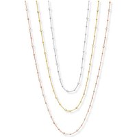 BRELLATO Collier-Set Dreireihige Layering Halskette Tricolor Lang Kristall, Layer Layered (Geschenk-Idee, Weihnachtsgeschenk Damen-Schmuck, 3-tlg., Geschenk Frau Freundin Muttertag Valentinstag Jahrestag Geburtstag), 3 Lange Ketten Sterling Silber 925, Rosegold, Gelbgold, Zirconia von BRELLATO