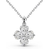 BRELLATO Kette mit Anhänger Funkelndes Vierblättriges Kleeblatt mit Herz-Kristalle Halskette, (Blume Geschenk-Set, Geschenk-Idee Damen-Schmuck Silber-Kette mit Ice-Crushed Kreuz-Design Zirkon Crystals, 2-tlg., inkl. Schmuck-Box zum Valentinstag, Muttertag, Ostern, Geburtstag), Glücksklee Glück Symbol Talisman Collier Sterling Silber 925 von BRELLATO