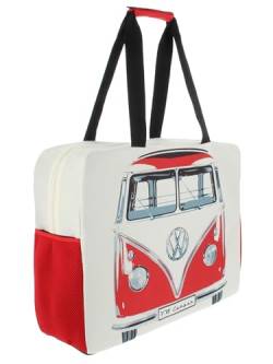BRISA VW Collection - Volkswagen Große Einkaufs-Tasche-Tüte, Shopper-Bag, Strand-Tasche (Bus Front/Rot) von BRISA