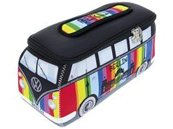 BRISA VW Collection - Volkswagen Neopren Universal-Schmink-Kosmetik-Kultur-Reise-Apotheke-Tasche-Beutel im T1 Bulli Bus Design (Berlin/Bunt/Groß) von BRISA