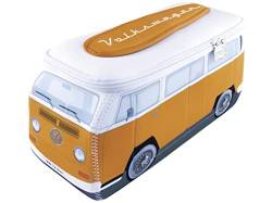 BRISA VW Collection - Volkswagen Neopren Universal-Schmink-Kosmetik-Kultur-Reise-Apotheke-Tasche-Mäppchen-Beutel im T2 Bulli Bus (Orange & Weiß/Klein) von BRISA