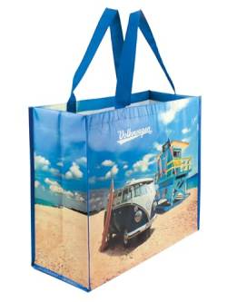 BRISA VW Collection - Volkswagen Wiederverwendbare Shopper-Einkauf-Tasche-Tüte-Bag mit T1 Bulli Bus Motiv (Beach Life) von BRISA