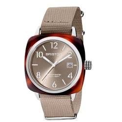 Briston Unisex-Erwachsene Quarz Uhr mit Edelstahl Armband 23240.SA.T.30.NT von BRISTON