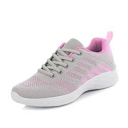 BRKVALIT Damen Sneakers Mesh Gym Turnschuhe Freizeitschuhe Laufschuhe Sportschuhe,Graues Rosa,40EU von BRKVALIT