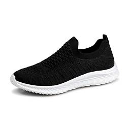 BRKVALIT Herren Damen Sneakers Mesh Gym Turnschuhe Freizeitschuhe Laufschuhe Sportschuhe,Schwarz&weiß,43EU von BRKVALIT