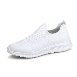 BRKVALIT Herren Damen Sneakers Mesh Gym Turnschuhe Freizeitschuhe Laufschuhe Sportschuhe,Weiß,40EU von BRKVALIT