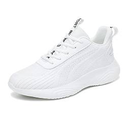 BRKVALIT Herren Damen Sneakers Mesh Gym Turnschuhe Freizeitschuhe Laufschuhe Sportschuhe,Weiß,42EU von BRKVALIT