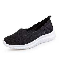 BRKVALIT Herren Damen Sneakers Sportschuhe rutschfest Verschleißfest Fitness Walking Trainingsschuhe Turnschuhe,Schwarz,38EU von BRKVALIT