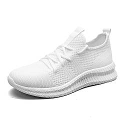 BRKVALIT Herren Laufschuhe Sportschuhe Freizeit Turnschuhe Sneaker Breathable Mesh Leichtgewicht Athletic Schuhe,Weiß,39EU von BRKVALIT