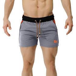 BROKIG 5" Kurze Sporthose Herren,Sport Shorts Herren Kurz Slim Fit Running Shorts mit Tasche(Dunkelgrau,L) von BROKIG