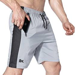 BROKIG Apex Sporthose Herren Kurz,Sport Shorts mit Innenhose Running Shorts für Herren(Hellgrau,L) von BROKIG