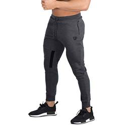 BROKIG Athletic Jogginghose Herren lang Jogging Hose - Jogginganzug für Männer Trainigshose Sporthose Sweatpants(Dunkelgrau,M) von BROKIG