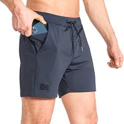 BROKIG Herren Sport Shorts Schnell Trocknend Kurze Hose Sporthose Trainingsshorts für Laufsport(Dunkelgrau,L) von BROKIG