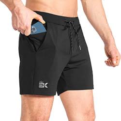 BROKIG Herren Sport Shorts Schnell Trocknend Kurze Hose Sporthose Trainingsshorts für Laufsport(Schwarz,L) von BROKIG