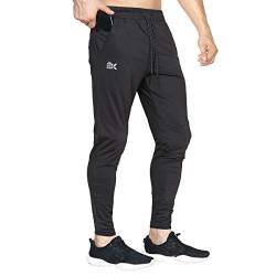 BROKIG Leichte Jogginghose Herren Fitnessstudio Trainingshose Slim Fit Sporthose Lang mit Taschen(Schwarz,S) von BROKIG