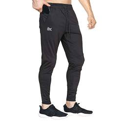 BROKIG Leichte Jogginghose Herren Fitnessstudio Trainingshose Slim Fit Sporthose Lang mit Taschen(Schwarz,XL) von BROKIG