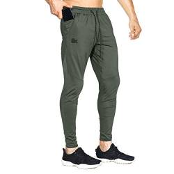BROKIG Leichte Jogginghose Herren Jogger für Herren,Trainingshose,Elastische Sporthose Trousers(Armee-grün,L) von BROKIG