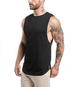 BROKIG Tank Top Herren Sport Ärmelloses Shirt Fitness Sleeveless Tee Gym Muskelshirt Achselshirts(schwarz,L) von BROKIG