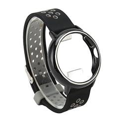 BROLEO Ersatzarmband, Stilvolles, Weiches Silikon, 2 Farben, Smartwatch-Armband, Verhindert das Herunterfallen, mit Hülle für Upgrade (Schwarzgrau) von BROLEO