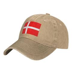 BROLEO Schwarze Baseballkappe mit dänischer Flagge für Erwachsene, Cowboy-Baseballkappe, bequem, leicht, Unisex, geeignet für Outdoor-Sportarten, natur, Einheitsgröße von BROLEO