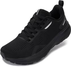 BRONAX Damen-Laufschuhe mit breiter Zehenpartie, breite Sport-Tennis-Sneaker mit Gummi-Außensohle, S73 | All Black, 36.5 EU von BRONAX