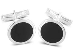 BROOKER Manschettenknöpfe mit runder Onyx-Applikation von BROOKER Fine Cufflinks