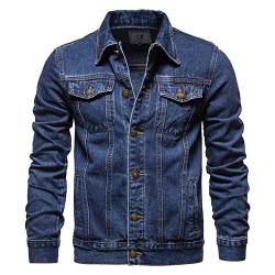 BROZZY Jeansjacke Herren Slim Fit Stylisches Herren Hemd Lässiges Herren Langarmshirt Klassisches All-Match Herren Hemd Jacke C-Navy L von BROZZY