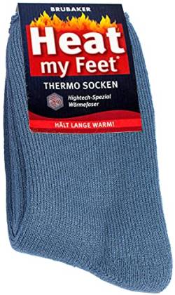 BRUBAKER 2 Paar Heat my Feet Unisex Thermo Socken Blau Größe 39-42 von BRUBAKER