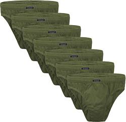 BRUBAKER 7er Pack Herren Slips 100% Baumwolle - Multipack Männer Unterhosen - Olive Gr. L von BRUBAKER