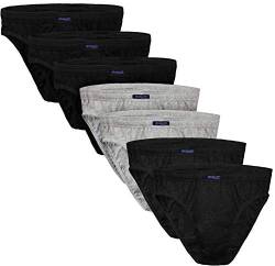 BRUBAKER 7er Pack Herren Slips Baumwoll Mix 3X Schwarz / 2X Anthrazit / 2X Grau Gr. XL von BRUBAKER