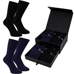 BRUBAKER 8 Paar Herren Socken - Lenzing Modal - Schwarz, Dunkelblau - Größe 41-46 von BRUBAKER