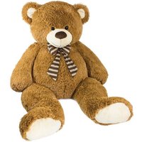 BRUBAKER Kuscheltier Riesen XXL Teddybär (150 cm) (1-St., mit gestreifter Schleife), großer Teddy Bär, Stofftier Plüschtier von BRUBAKER