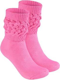 BRUBAKER Slouch Socken - Damen Schoppersocken für Fitness, Yoga, Workout, Gymnastik und Wellness - 1 Paar Knit Sportsocken für Frauen - Rosa Größe 35-38 von BRUBAKER