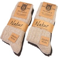 BRUBAKER Socken Alpaka Socken aus 100% Alpakawolle - Warme Feinstrick Wintersocken (Damen und Herren Feinsocken, 4-Paar, Alpakasocken) hohe Unisex Wollsocken für Männer und Frauen von BRUBAKER