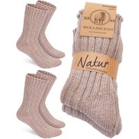 BRUBAKER Socken Wollsocken - Wintersocken für Damen und Herren - Warm und Flauschig (2-Paar) Stricksocken Set mit Schafwolle - Winter Thermosocken von BRUBAKER