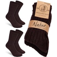 BRUBAKER Socken Wollsocken - Wintersocken für Damen und Herren - Warm und Flauschig (2-Paar) Stricksocken Set mit Schafwolle - Winter Thermosocken von BRUBAKER