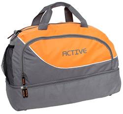 BRUBAKER Sporttasche Active - 30 L Trainingstasche mit Nassfach für Sport Fitness Schwimmen Reisen - Fitnesstasche für Damen und Herren - Reisetasche mit Handy Fach Bodenfach Standfüßen Orange von BRUBAKER