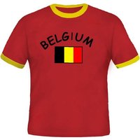 BRUBAKER T-Shirt Belgien - Retro Unisex Fan Shirt für Herren und Damen (1-tlg) Belgium Trikot von BRUBAKER