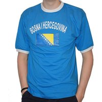 BRUBAKER T-Shirt Bosnien Herzegowina - Retro Unisex Fan Shirt für Herren und Damen (1-tlg) Trikot von BRUBAKER