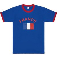 BRUBAKER T-Shirt Frankreich - Retro Unisex Fan Shirt für Herren und Damen (1-tlg) von BRUBAKER