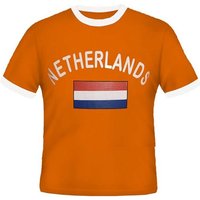 BRUBAKER T-Shirt Niederlande - Retro Unisex Fan Shirt für Herren und Damen (1-tlg) von BRUBAKER