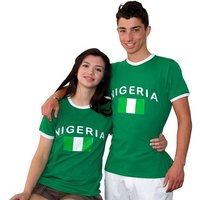 BRUBAKER T-Shirt Nigeria - Retro Unisex Fan Shirt für Herren und Damen (1-tlg) von BRUBAKER