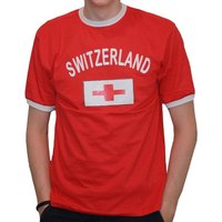 BRUBAKER T-Shirt Schweiz - Retro Unisex Fan Shirt für Herren und Damen (1-tlg) von BRUBAKER