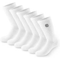 BRUBAKER Tennissocken Lange Sportsocken für Herren und Damen (Set, 6 Paar) Unisex Fitness Socken aus Baumwolle und Polyester - Crew Socks - Baumwollsocken von BRUBAKER