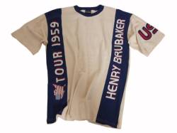 BRUBAKER USA Kultshirt Tour1959 T-Shirt - beige/Marine - M-XXL von BRUBAKER