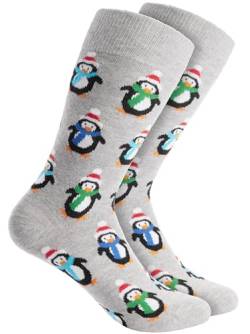 BRUBAKER Weihnachtssocken für Damen und Herren - Pinguine - Baumwolle Socken Weihnachten - Größe 35-40 von BRUBAKER